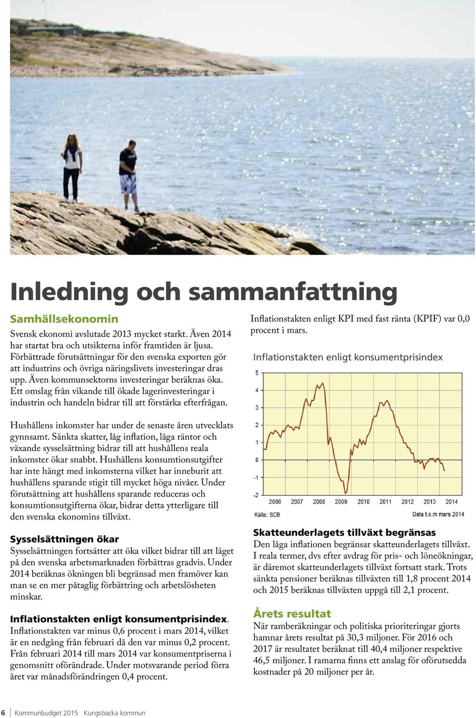 Ett omslag från vikande till ökade lagerinvesteringar i industrin och handeln bidrar till att förstärka efterfrågan. Inflationstakten enligt KPI med fast ränta (KPIF) var 0,0 procent i mars.