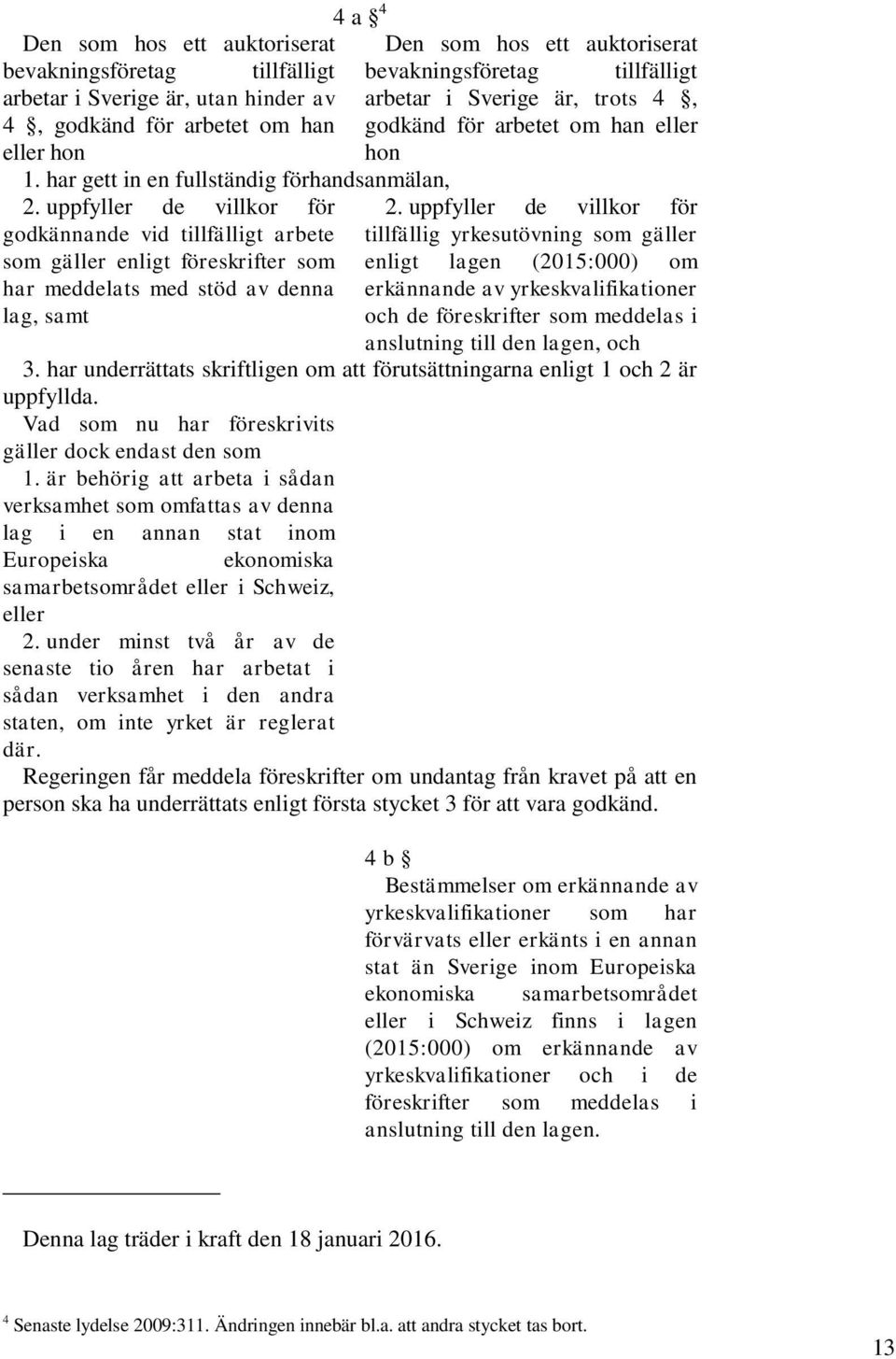 uppfyller de villkor för godkännande vid tillfälligt arbete som gäller enligt föreskrifter som har meddelats med stöd av denna lag, samt 2.