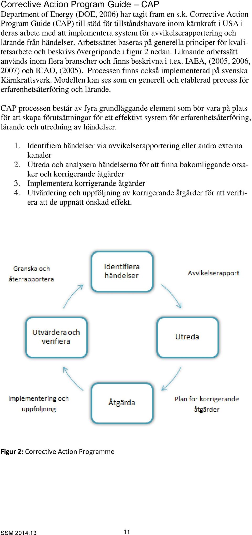 Arbetssättet baseras på generella principer för kvalitetsarbete och beskrivs övergripande i figur 2 nedan. Liknande arbetssätt används inom flera branscher och finns beskrivna i t.ex.