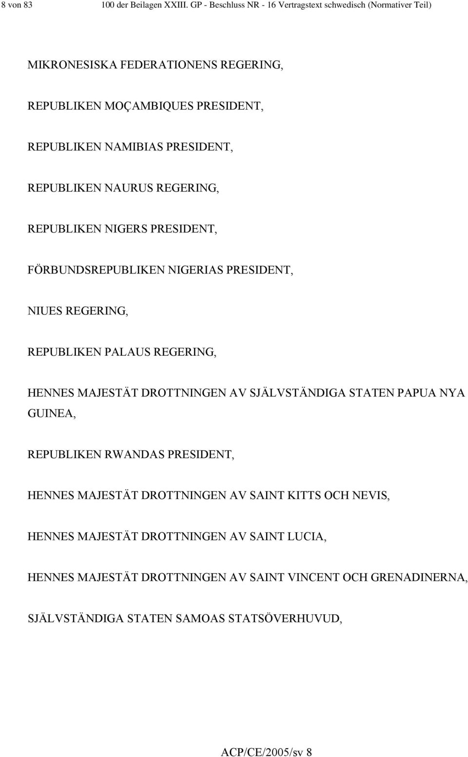 PRESIDENT, REPUBLIKEN NAURUS REGERING, REPUBLIKEN NIGERS PRESIDENT, FÖRBUNDSREPUBLIKEN NIGERIAS PRESIDENT, NIUES REGERING, REPUBLIKEN PALAUS REGERING, HENNES