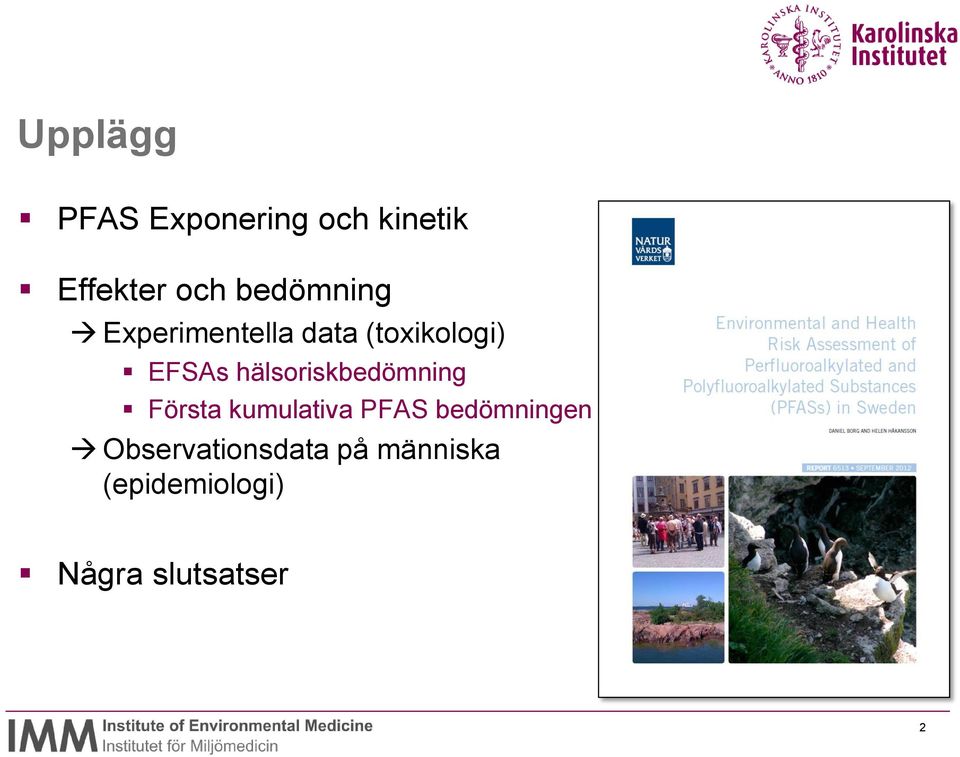 hälsoriskbedömning Första kumulativa PFAS bedömningen