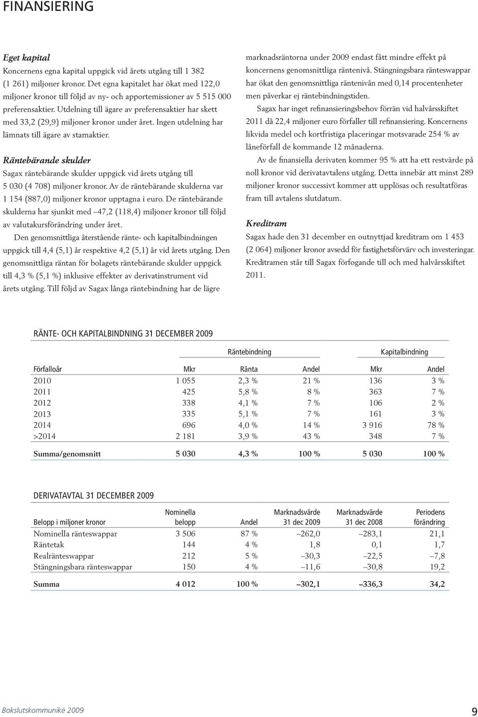 Utdelning till ägare av preferensaktier har skett med, (9,9) miljoner kronor under året. Ingen utdelning har lämnats till ägare av stamaktier.