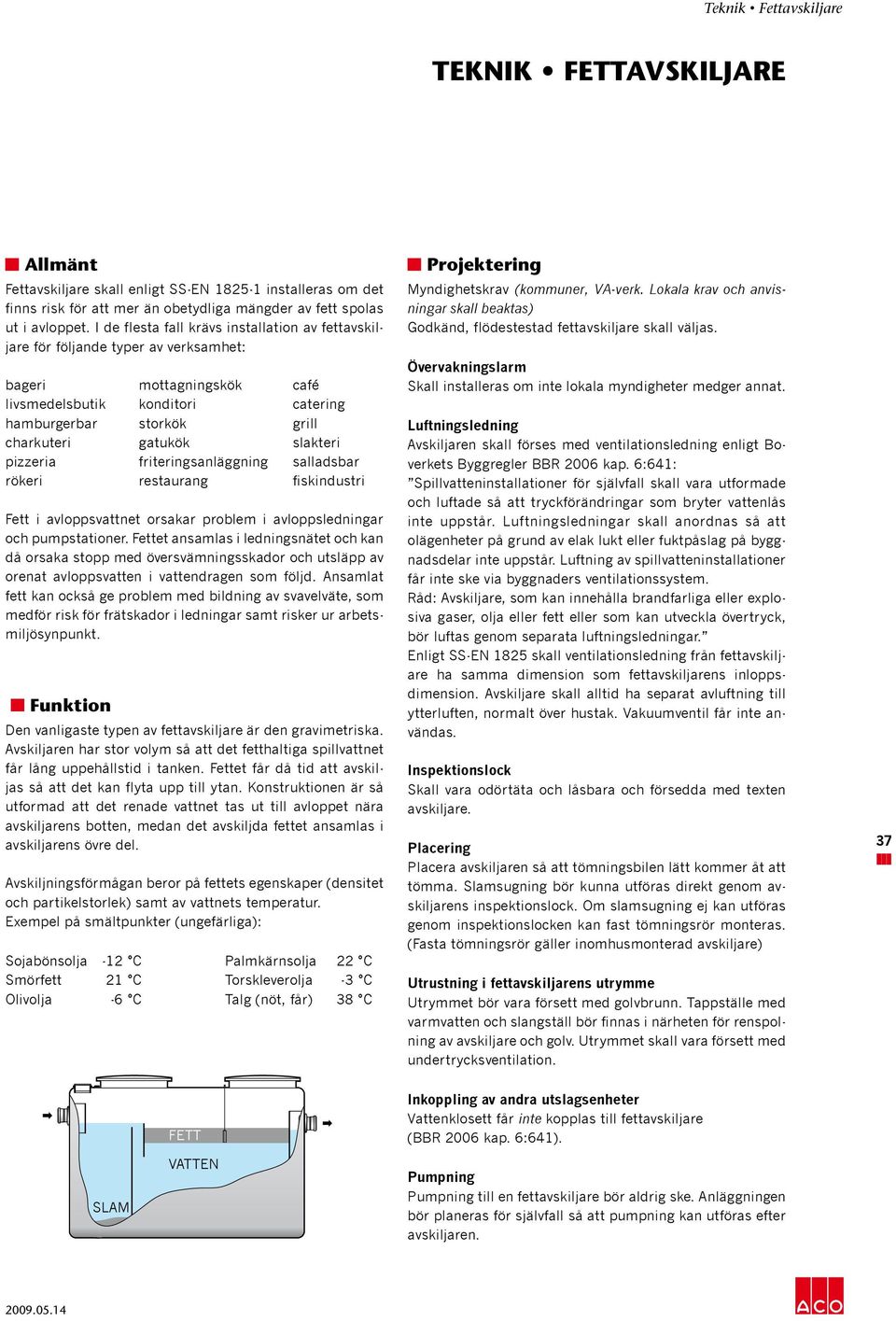 slakteri pizzeria friteringsanläggning salladsbar rökeri restaurang fiskindustri Fett i avloppsvattnet orsakar problem i avloppsledningar och pumpstationer.