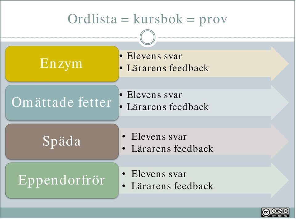 Lärarens feedback Späda Eppendorfrör  Lärarens