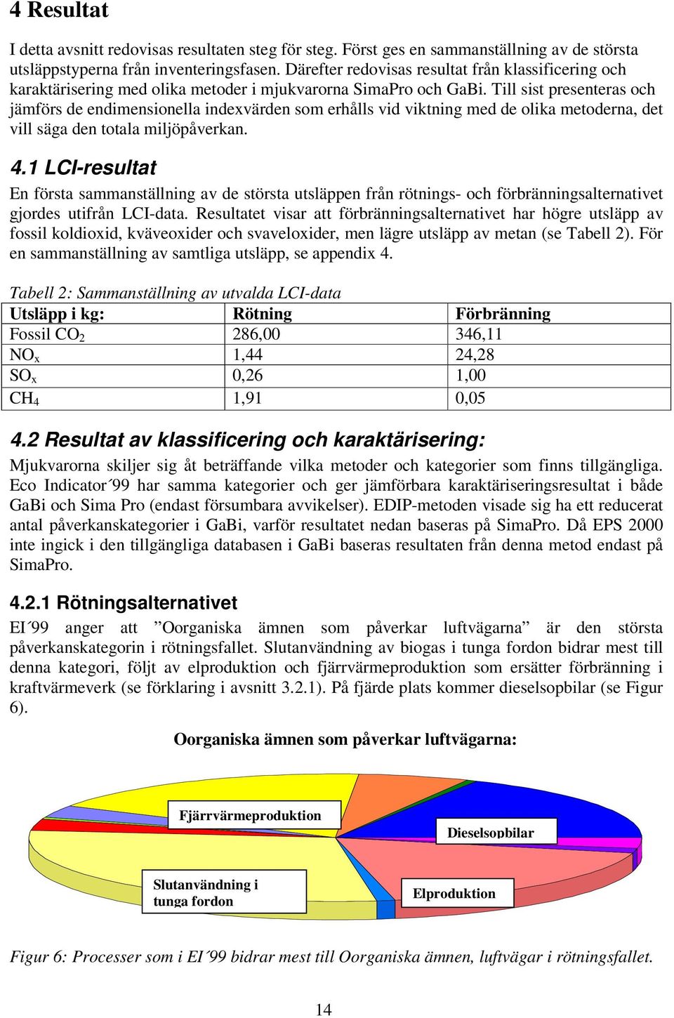 Till sist presenteras och jämförs de endimensionella indexvärden som erhålls vid viktning med de olika metoderna, det vill säga den totala miljöpåverkan. 4.