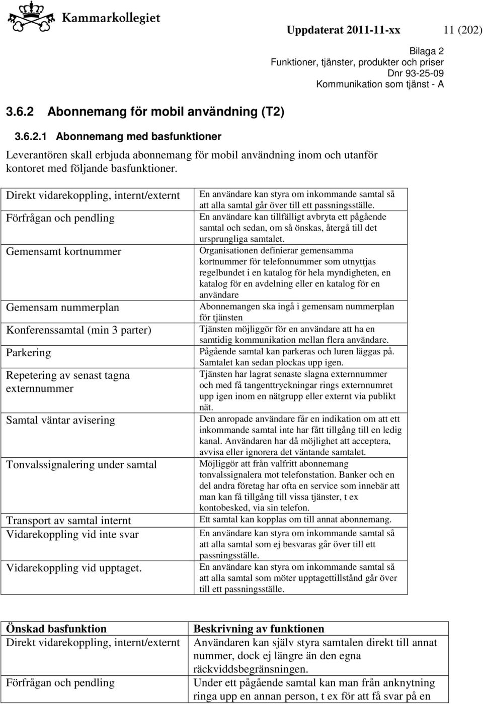 avisering Tonvalssignalering under samtal Transport av samtal internt Vidarekoppling vid inte svar Vidarekoppling vid upptaget.