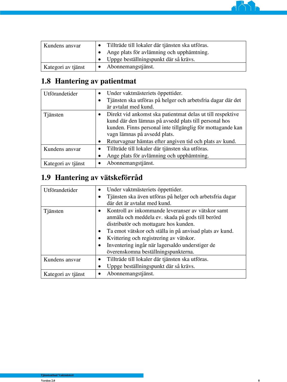 Finns personal inte tillgänglig för mottagande kan vagn lämnas på avsedd plats. Returvagnar hämtas efter angiven tid och plats av kund. Ange plats för avlämning och upphämtning. 1.