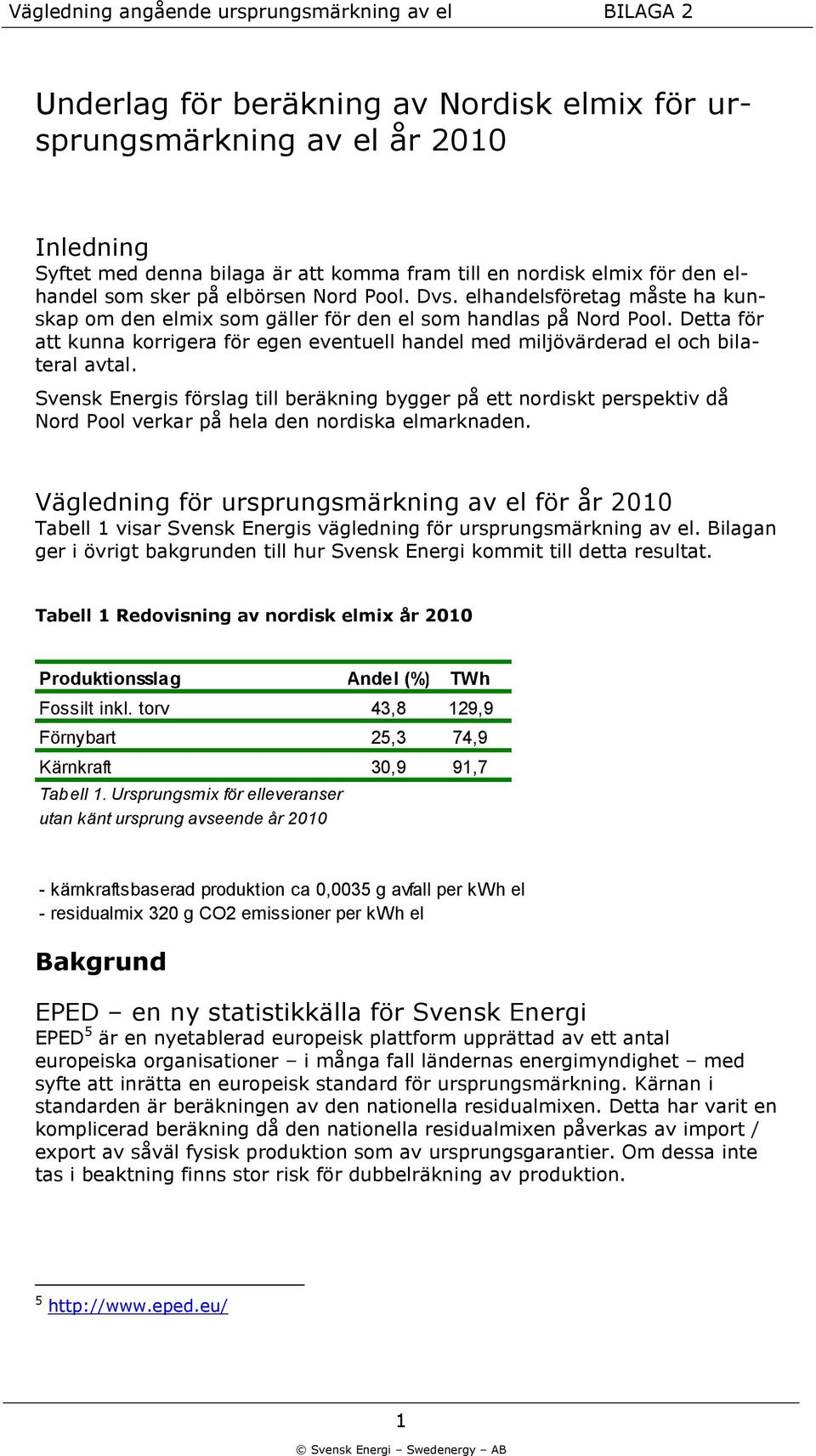 Detta för att kunna korrigera för egen eventuell handel med miljövärderad el och bilateral avtal.