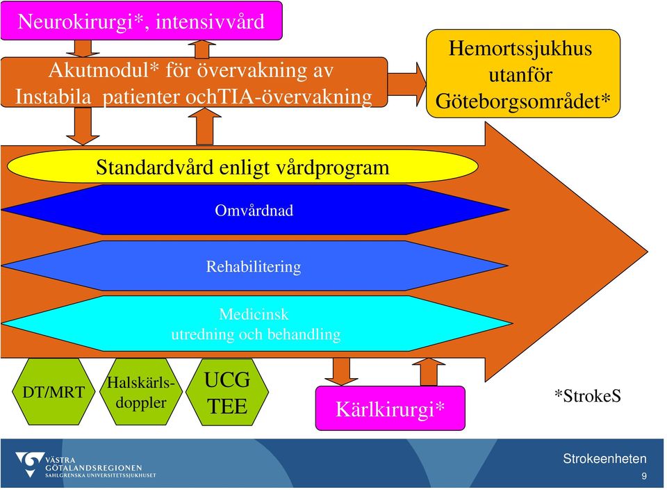 Standardvård enligt vårdprogram Omvårdnad Rehabilitering Medicinsk