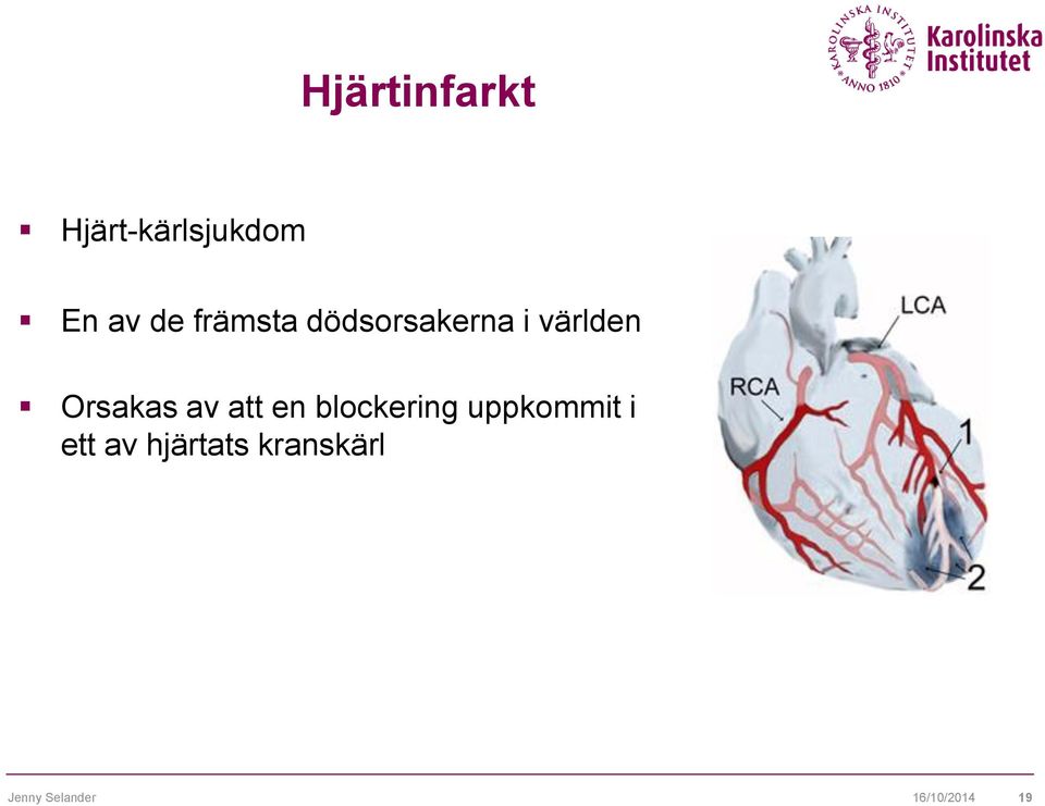 av att en blockering uppkommit i ett av