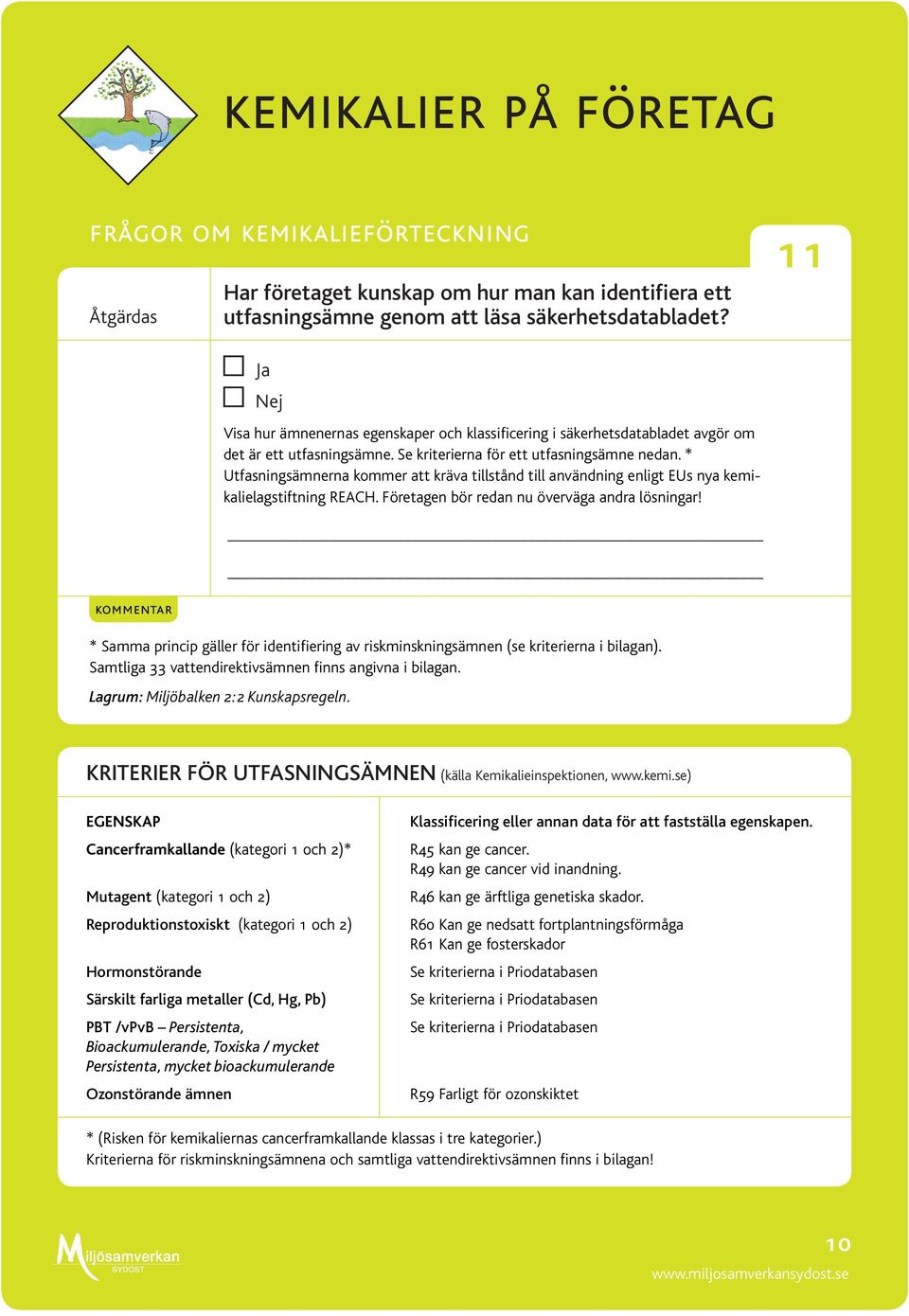 * Säkerhetsdatablad Utfasningsämnerna för kommer samtliga att kemiska kräva tillstånd produkter till användning ska finnas på enligt företaget. EUs nya kemikalielagstiftning REACH.