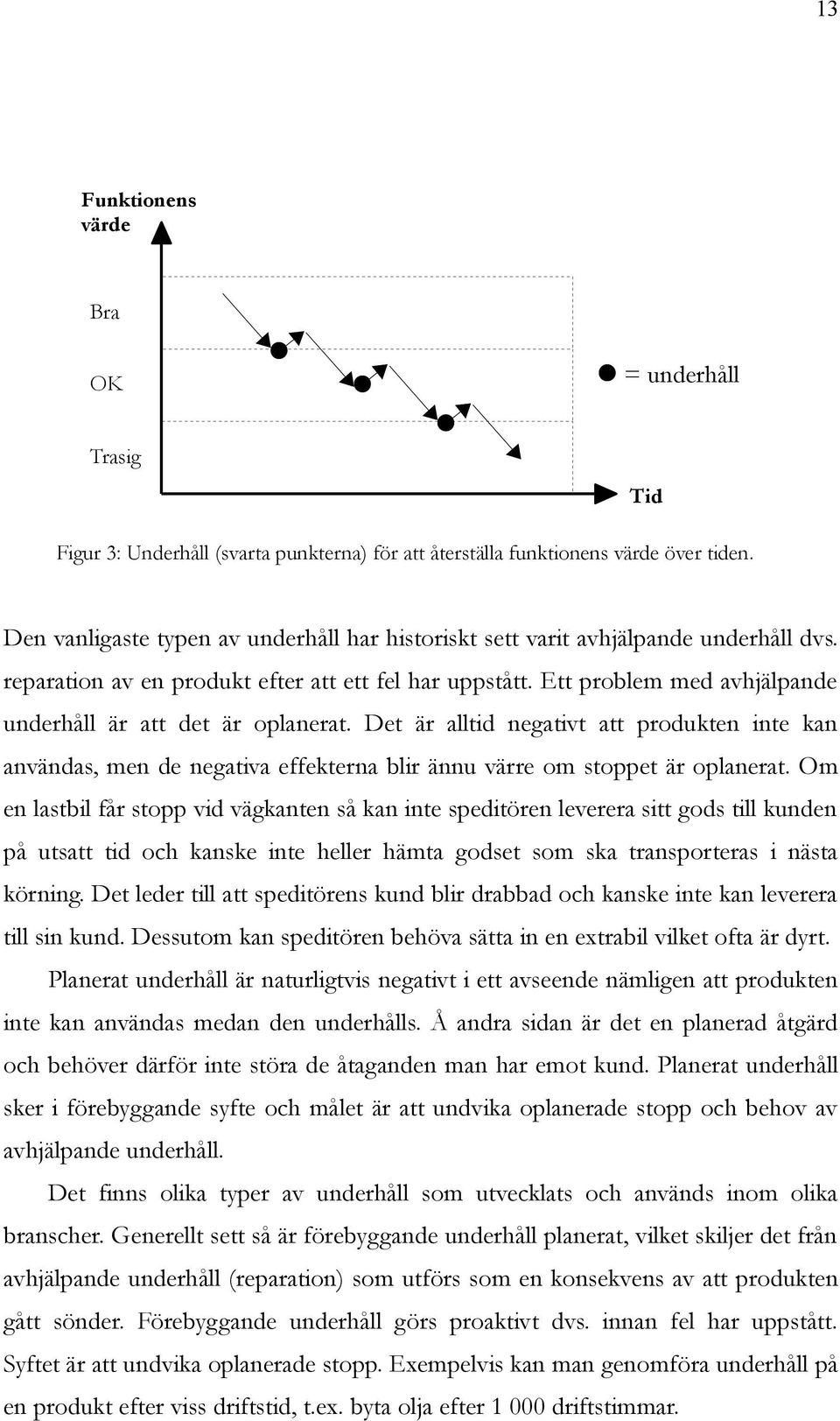 Ett problem med avhjälpande underhåll är att det är oplanerat. Det är alltid negativt att produkten inte kan användas, men de negativa effekterna blir ännu värre om stoppet är oplanerat.