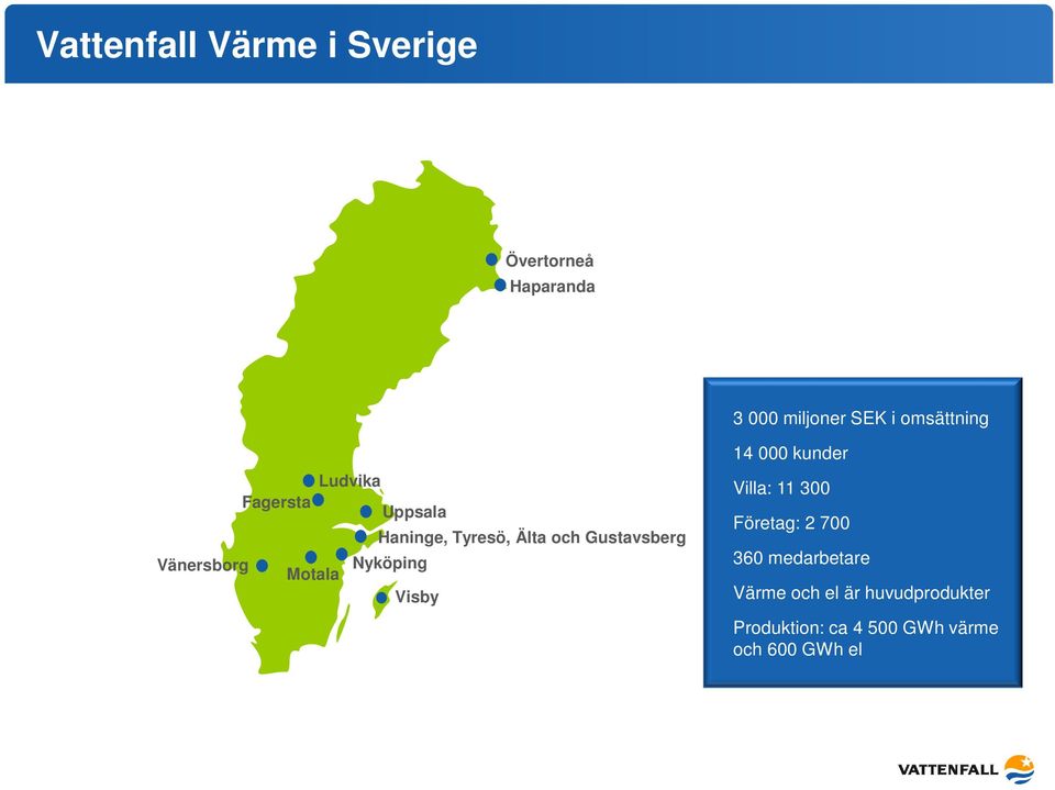 och Gustavsberg Nyköping Visby 14 000 kunder Villa: 11 300 Företag: 2 700 360