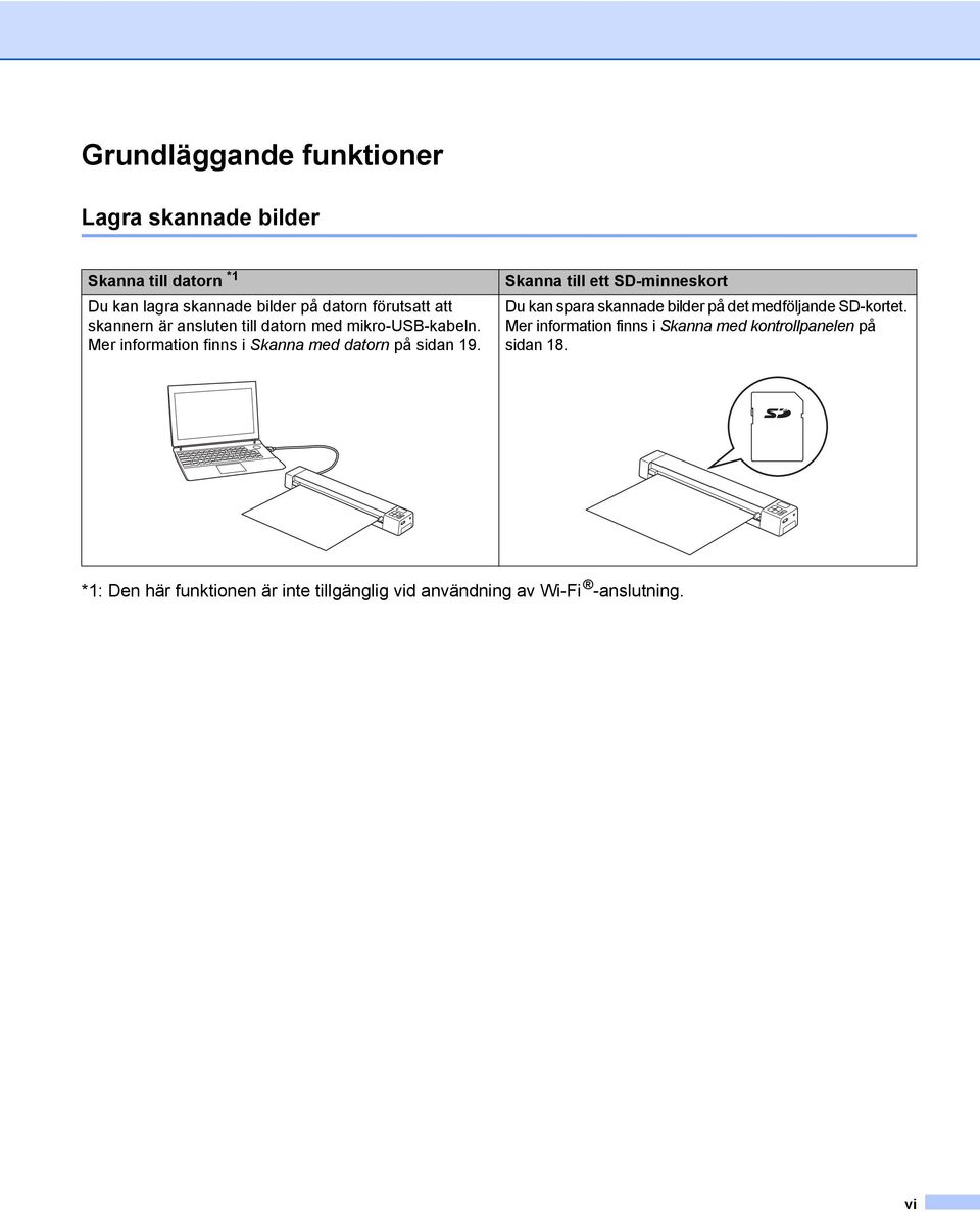 Mer information finns i Skanna med datorn på sidan 19.