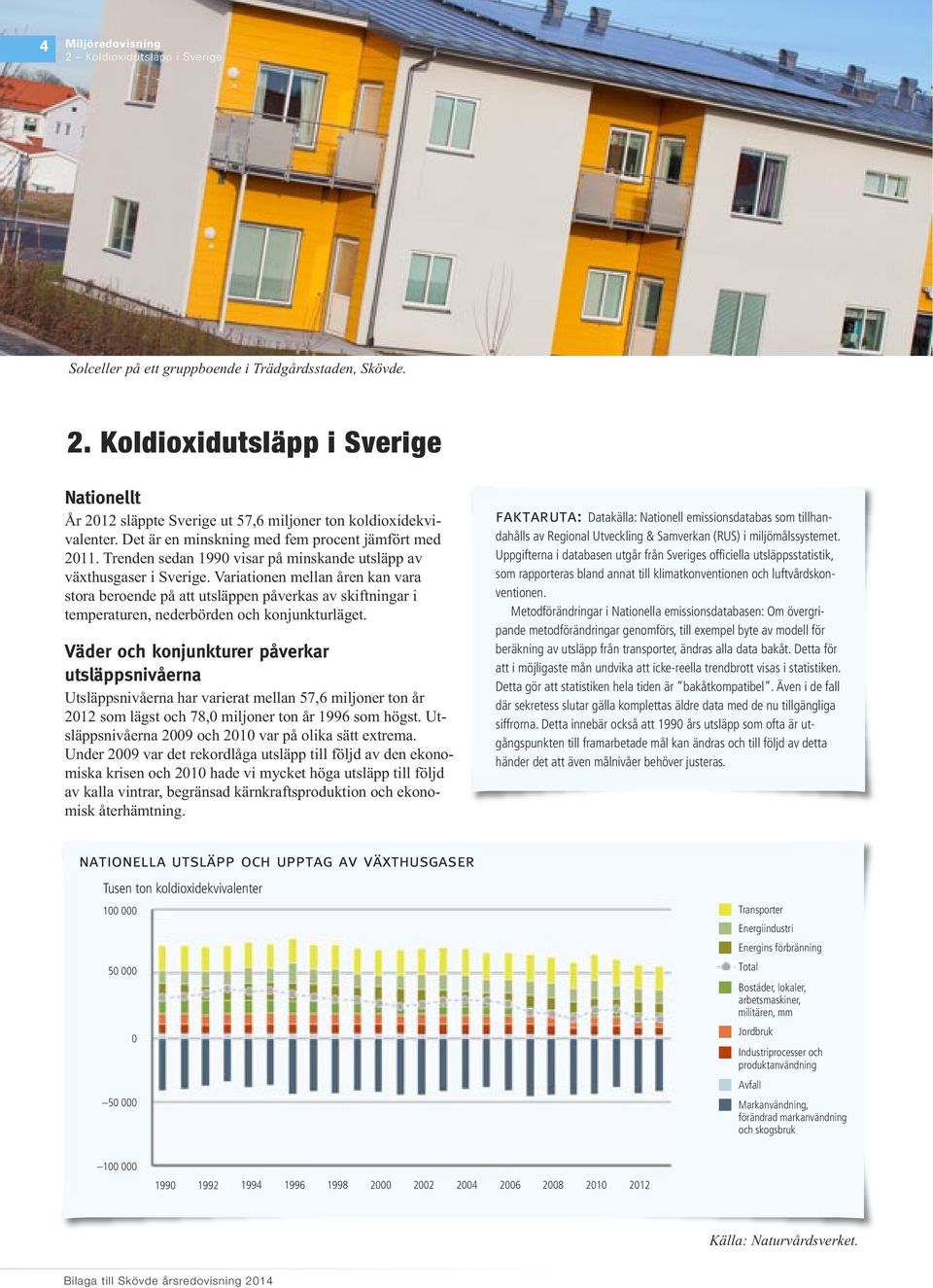 Variationen mellan åren kan vara stora beroende på att utsläppen påverkas av skiftningar i temperaturen, nederbörden och konjunkturläget.