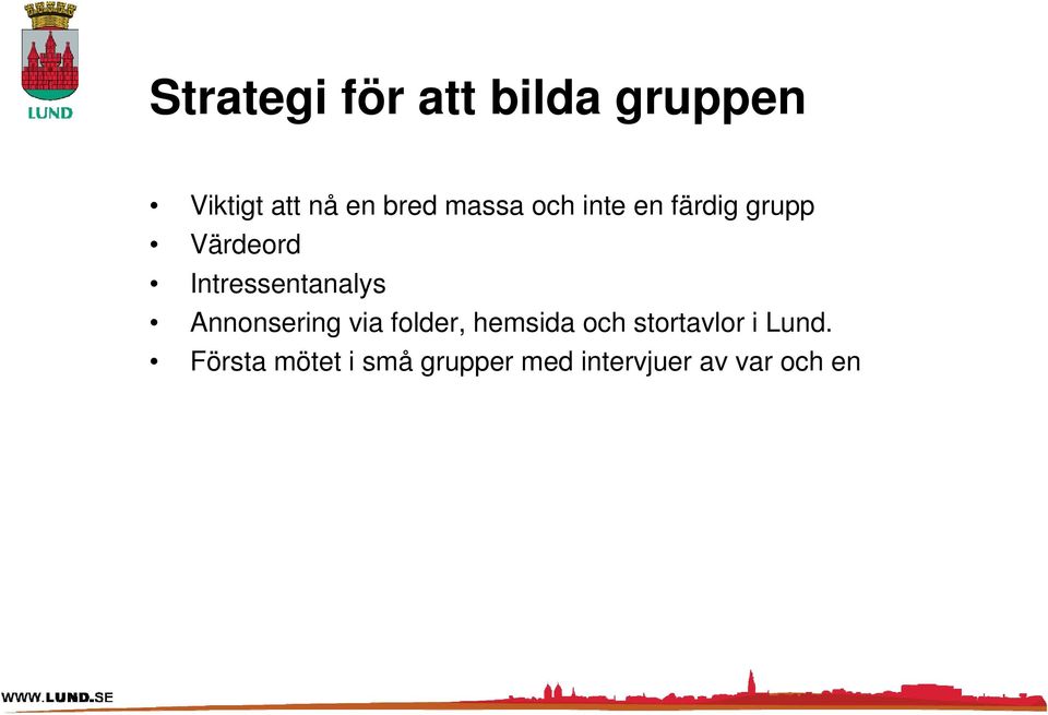 Intressentanalys Annonsering via folder, hemsida och