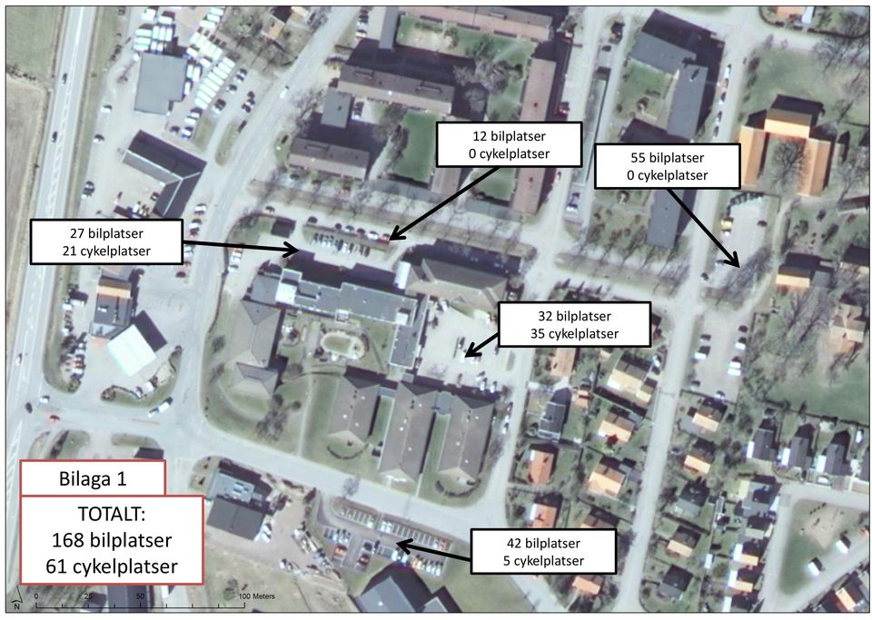 bilplatser 35 cykelplatser Bilaga 1 TOTALT: 168