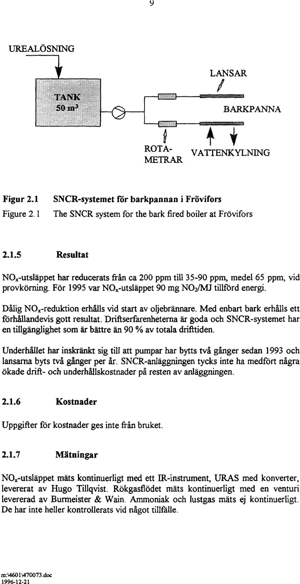 Driftserfarenheterna är goda och SNCR-systemet har en tillgänglighet som är bättre än 90 % av totala drifttiden.