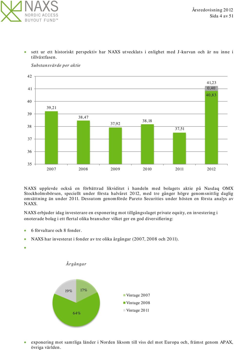 på Nasdaq OMX Stockholmsbörsen, speciellt under första halvåret 2012, med tre gånger högre genomsnittlig daglig omsättning än under 2011.