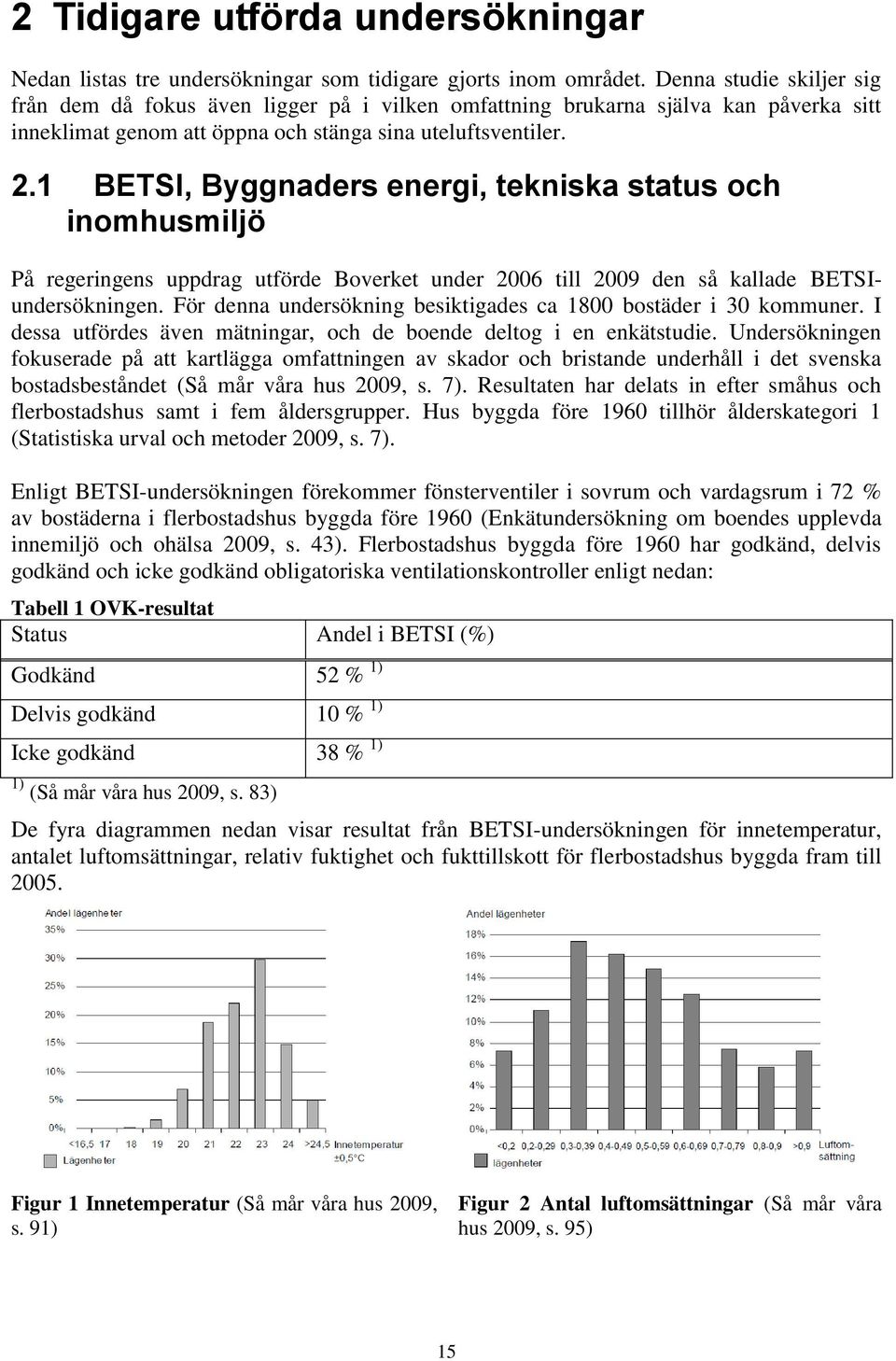 1 BETSI, Byggnaders energi, tekniska status och inomhusmiljö På regeringens uppdrag utförde Boverket under 2006 till 2009 den så kallade BETSIundersökningen.