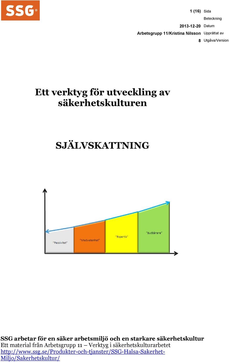 säkerhetskultur Ett material från Arbetsgrupp 11 Verktyg i