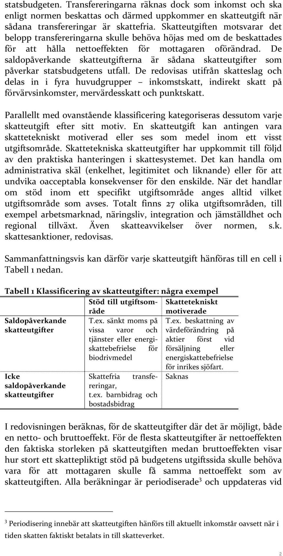 De saldopåverkande skatteutgifterna är sådana skatteutgifter som påverkar statsbudgetens utfall.