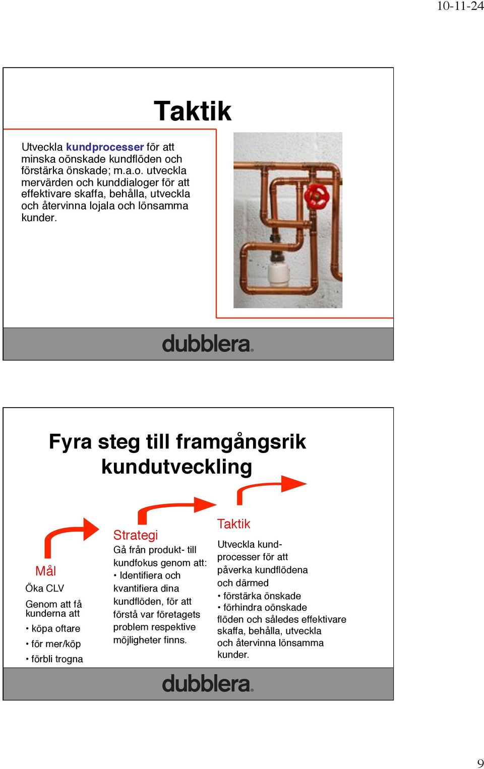 genom att:" Identifiera och kvantifiera dina kundflöden, för att" förstå var företagets" problem respektive möjligheter finns.