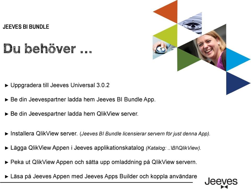 Installera QlikView server. (Jeeves BI Bundle licensierar servern för just denna App).
