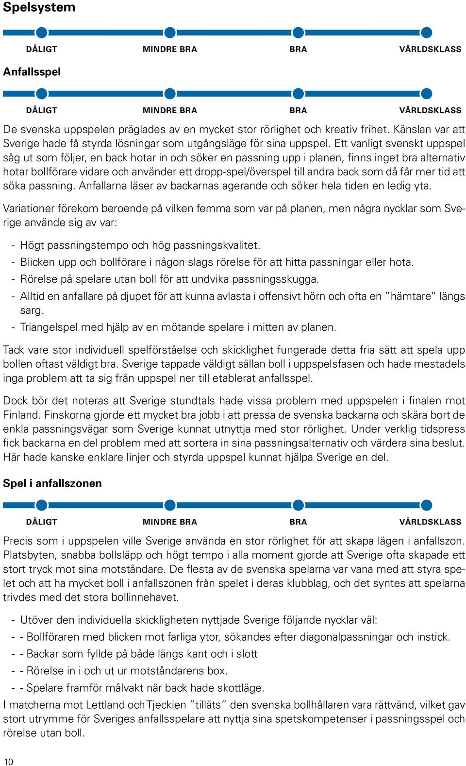 back som då får mer tid att söka passning. Anfallarna läser av backarnas agerande och söker hela tiden en ledig yta.