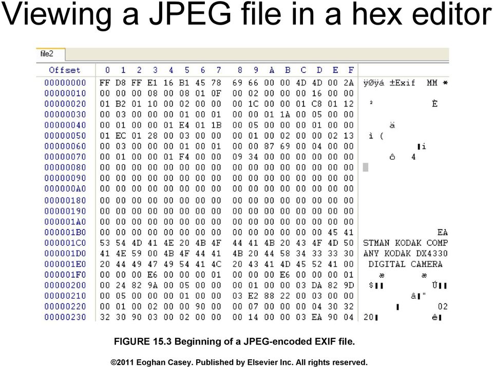 3 Beginning of a JPEG-encoded EXIF file.