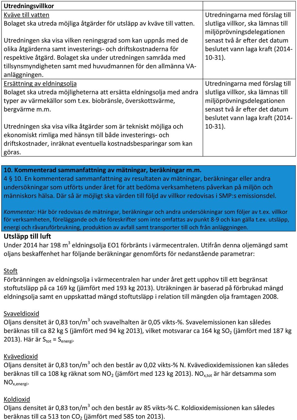 Bolaget ska under utredningen samråda med tillsynsmyndigheten samt med huvudmannen för den allmänna VAanläggningen.