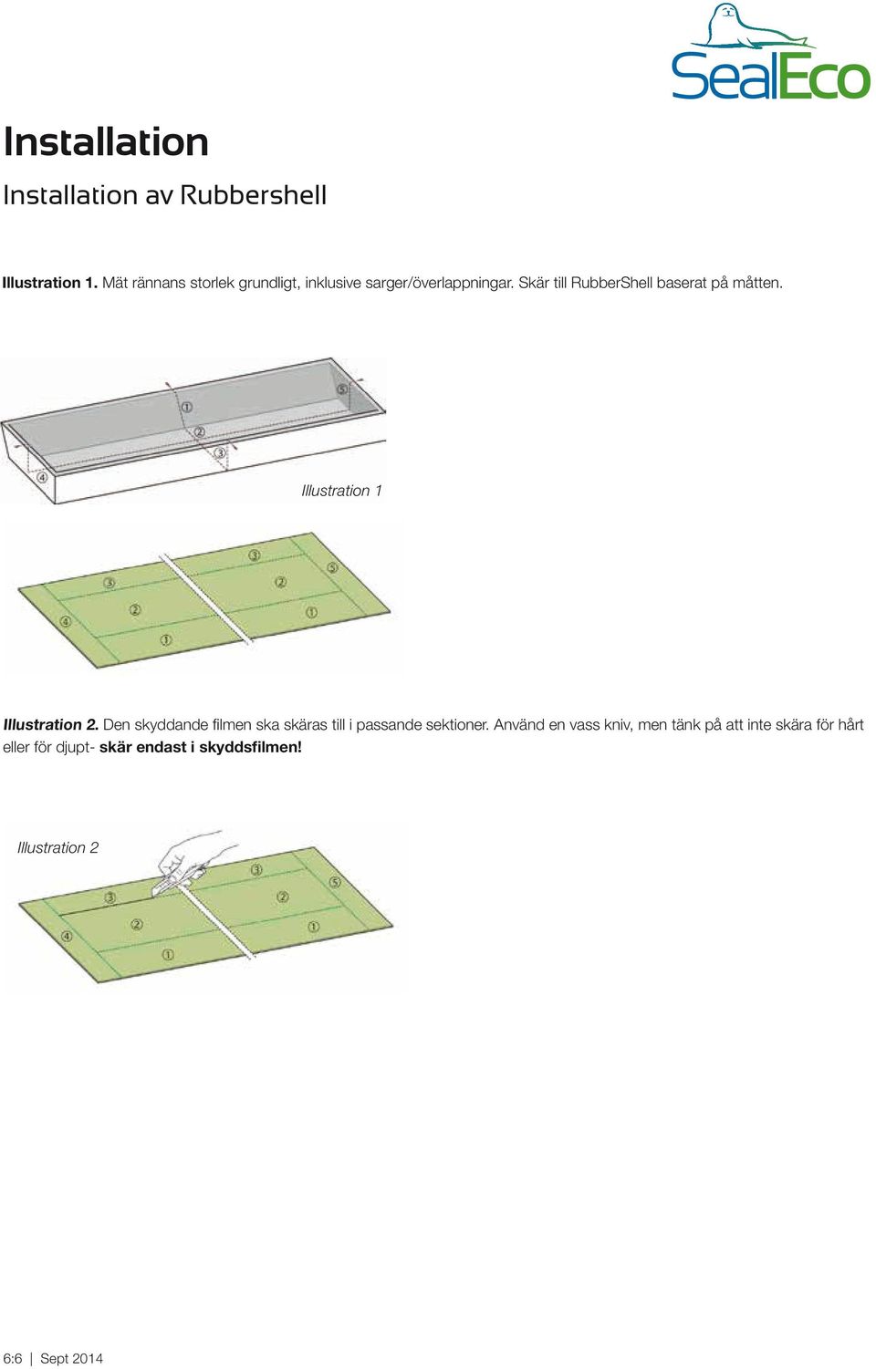 Skär till RubberShell baserat på måtten. Illustration 1 Illustration 2.