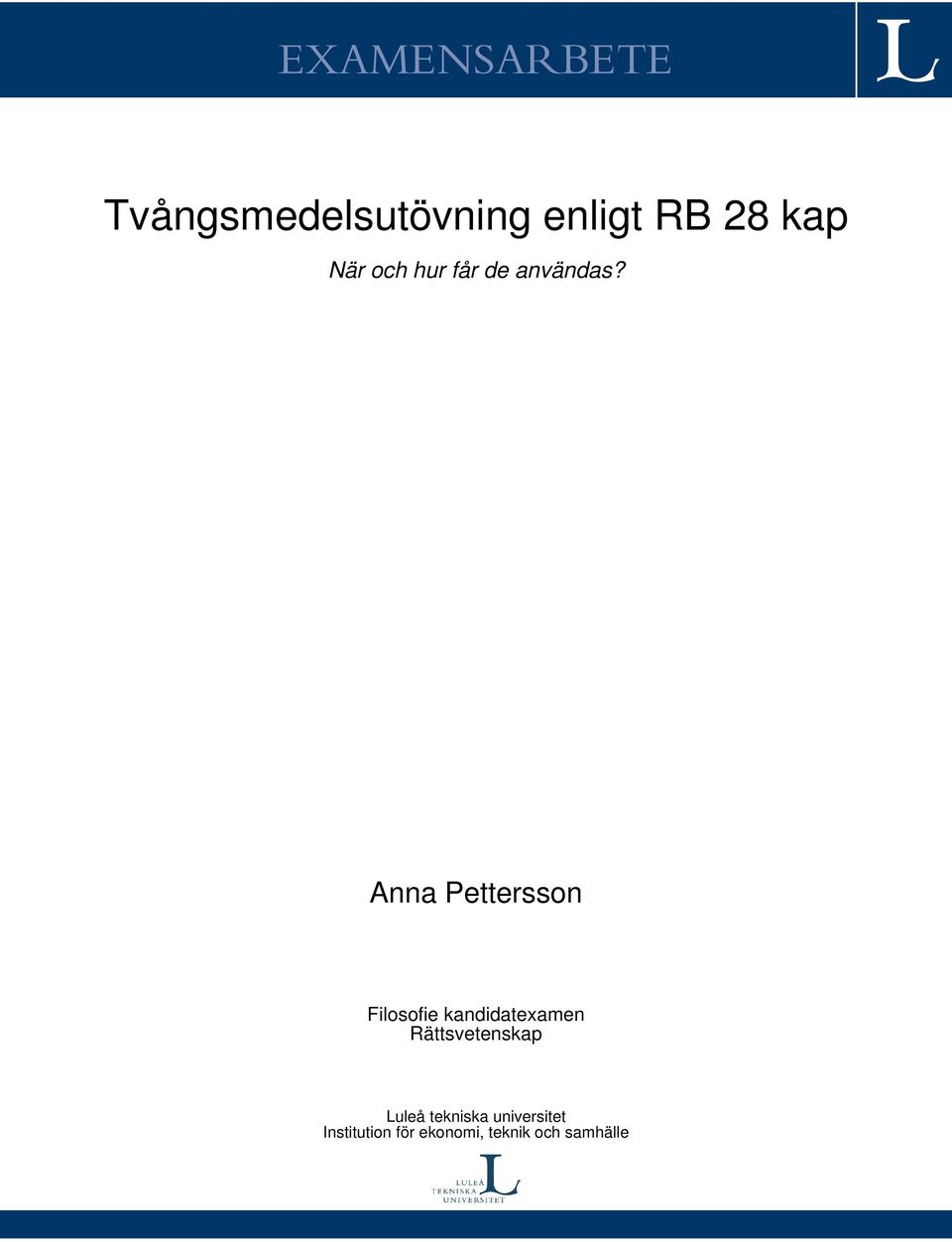 Anna Pettersson Filosofie kandidatexamen