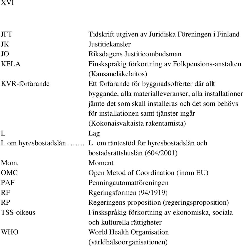 ingår (Kokonaisvaltaista rakentamista) L Lag L om hyresbostadslån. L om räntestöd för hyresbostadslån och bostadsrättshuslån (604/2001) Mom.