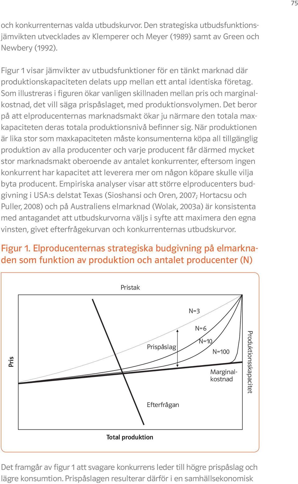 Som illustreras i figuren ökar vanligen skillnaden mellan pris och marginalkostnad, det vill säga prispåslaget, med produktionsvolymen.