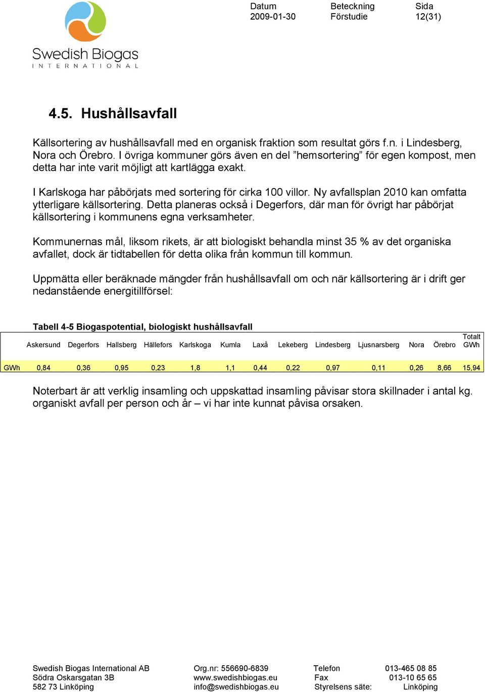 Ny avfallsplan 2010 kan omfatta ytterligare källsortering. Detta planeras också i Degerfors, där man för övrigt har påbörjat källsortering i kommunens egna verksamheter.