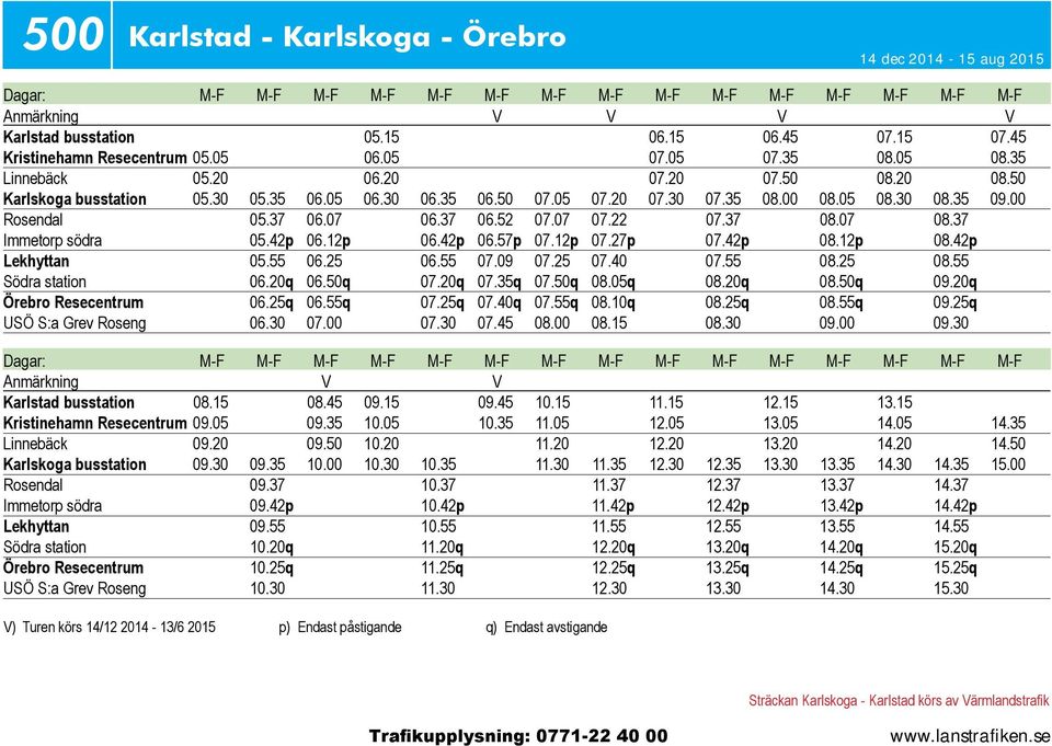 07 06.37 06.52 07.07 07.22 07.37 08.07 08.37 Immetorp södra 05.42p 06.12p 06.42p 06.57p 07.12p 07.27p 07.42p 08.12p 08.42p Lekhyttan 05.55 06.25 06.55 07.09 07.25 07.40 07.55 08.25 08.