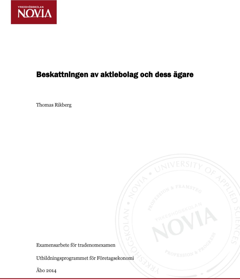 Examensarbete för tradenomexamen