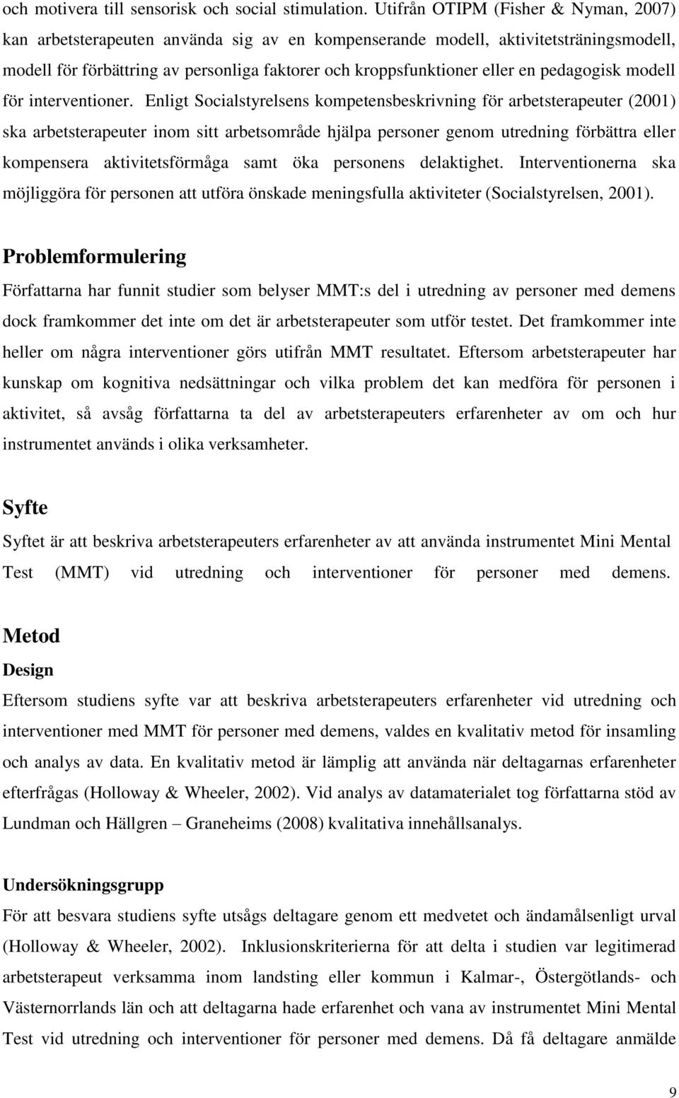 pedagogisk modell för interventioner.