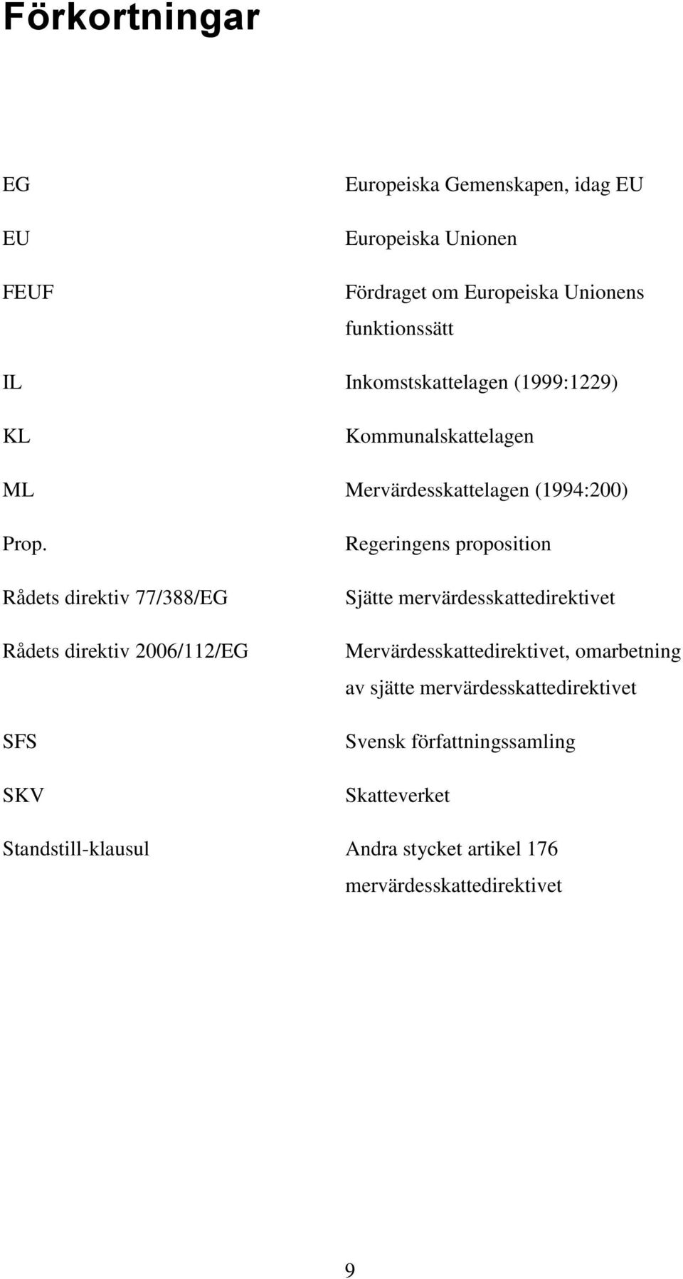 Rådets direktiv 77/388/EG Rådets direktiv 2006/112/EG SFS SKV Regeringens proposition Sjätte mervärdesskattedirektivet