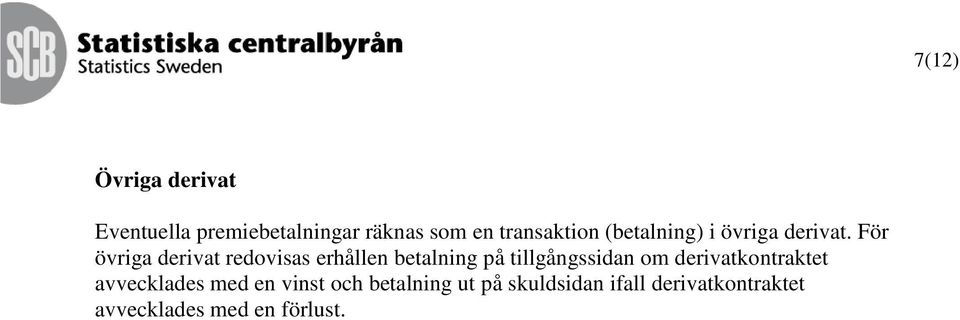 För övriga derivat redovisas erhållen betalning på tillgångssidan om