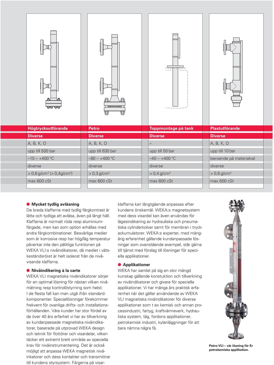 att avläsa, även på långt håll. Klaffarna är normalt röda resp aluminiumfärgade, men kan som option erhållas med andra färgkombinationer.