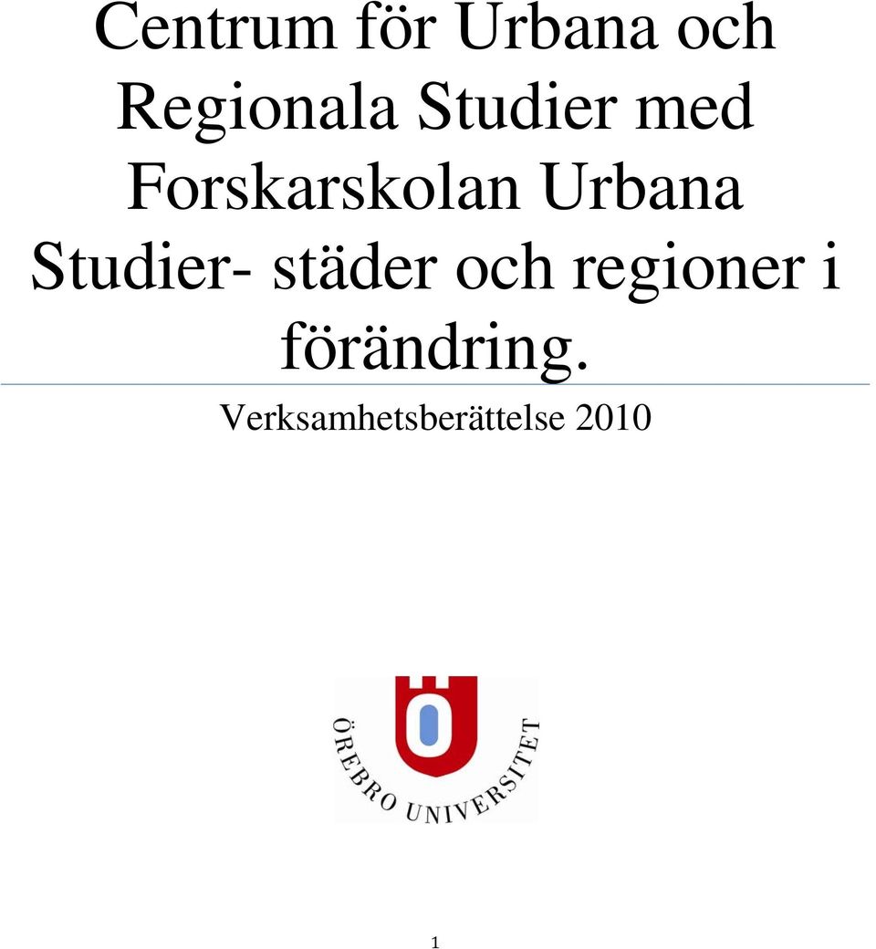 Studier- städer och regioner i