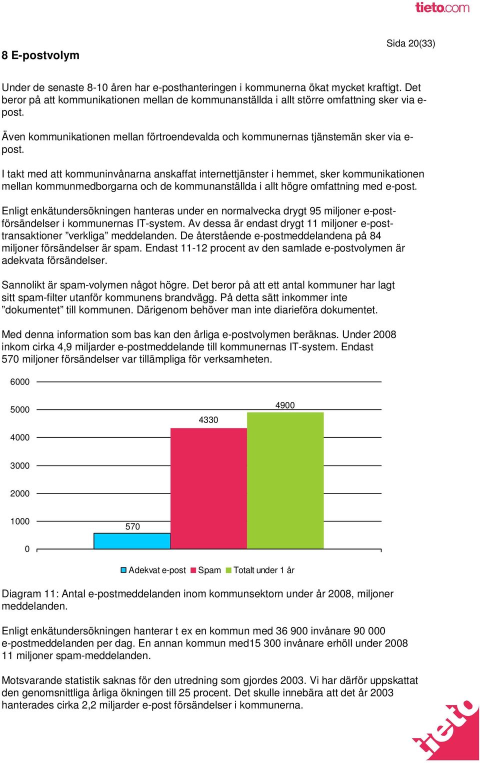 I takt med att kommuninvånarna anskaffat internettjänster i hemmet, sker kommunikationen mellan kommunmedborgarna och de kommunanställda i allt högre omfattning med e-post.