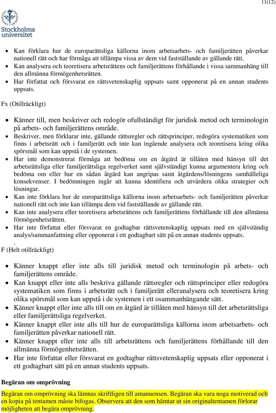 Har författat och försvarat en rättsvetenskaplig uppsats samt opponerat på en annan students uppsats.