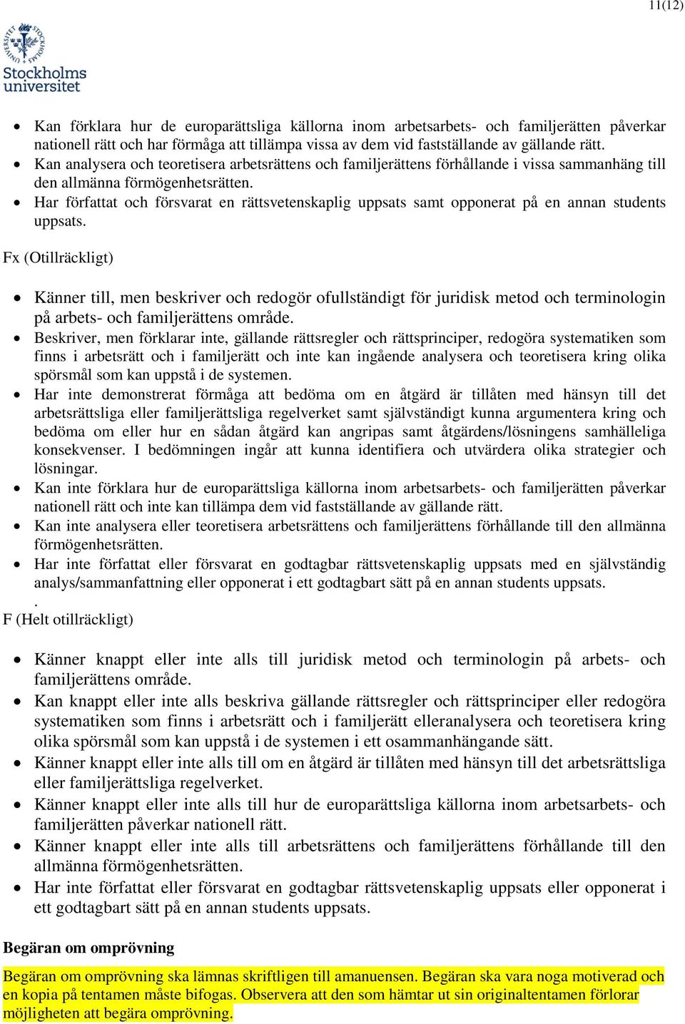 Har författat och försvarat en rättsvetenskaplig uppsats samt opponerat på en annan students uppsats.