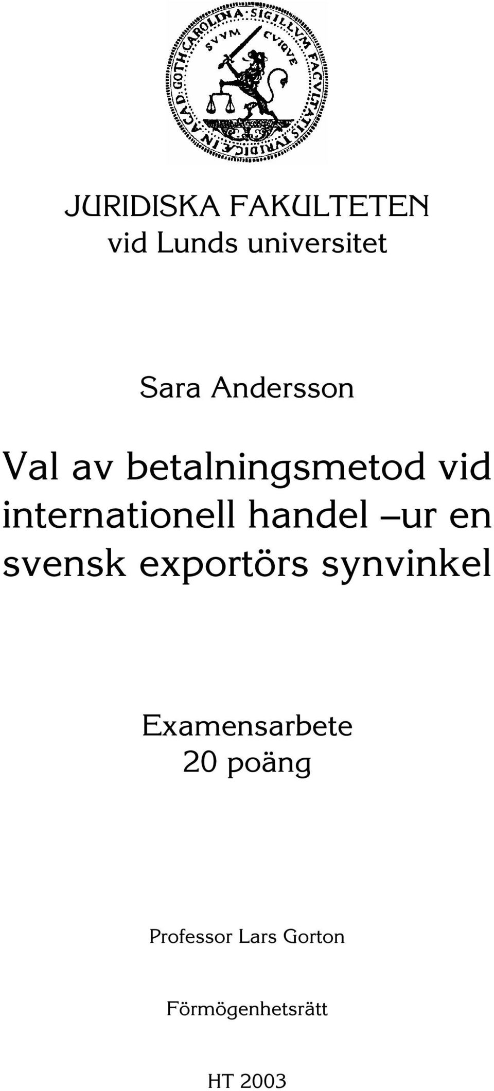 handel ur en svensk exportörs synvinkel