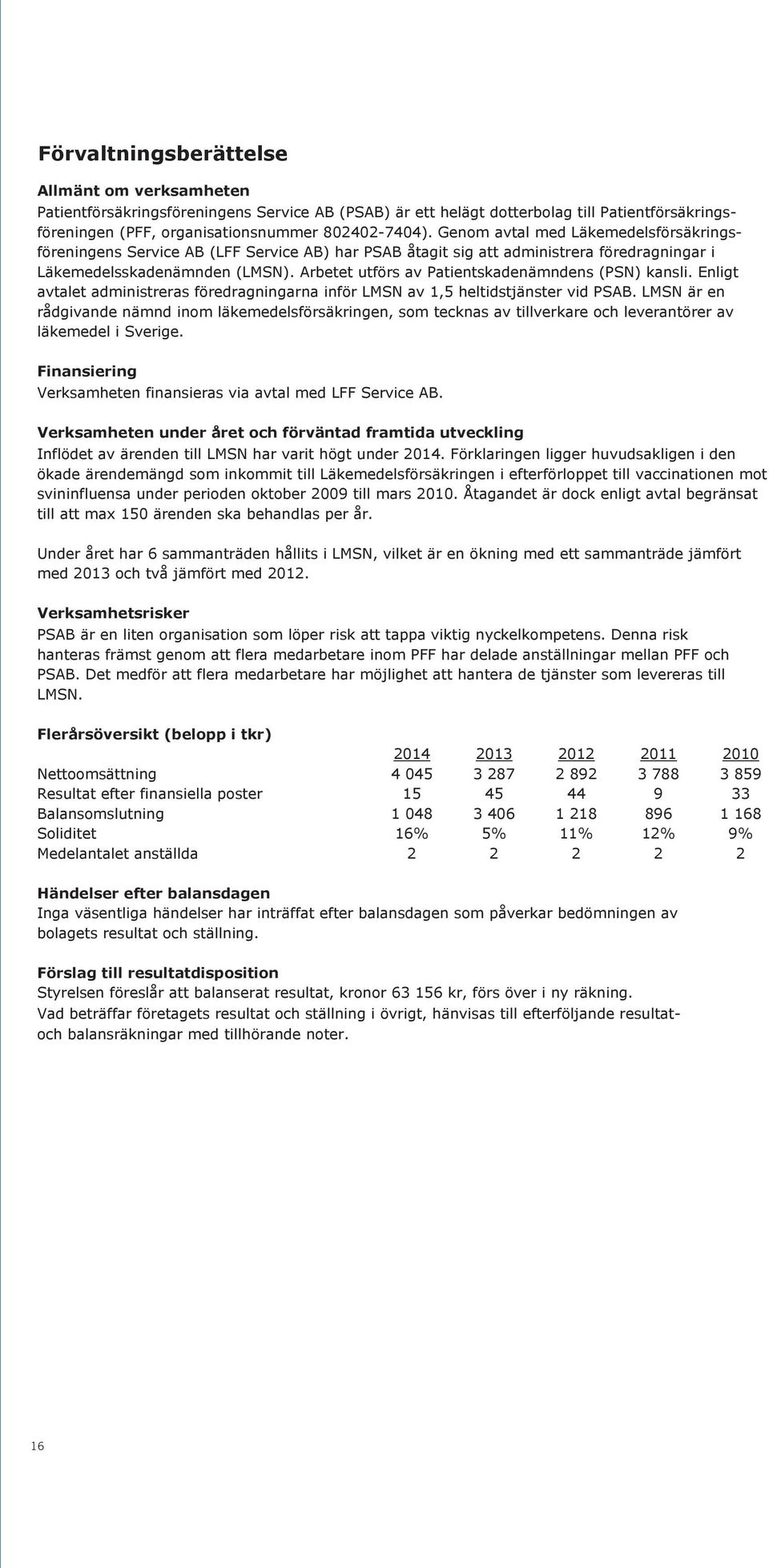 Genom avtal med Läkemedelsförsäkringsföreningens Service AB (LFF Service AB) har PSAB åtagit sig att administrera föredragningar i Läkemedelsskadenämnden (LMSN).