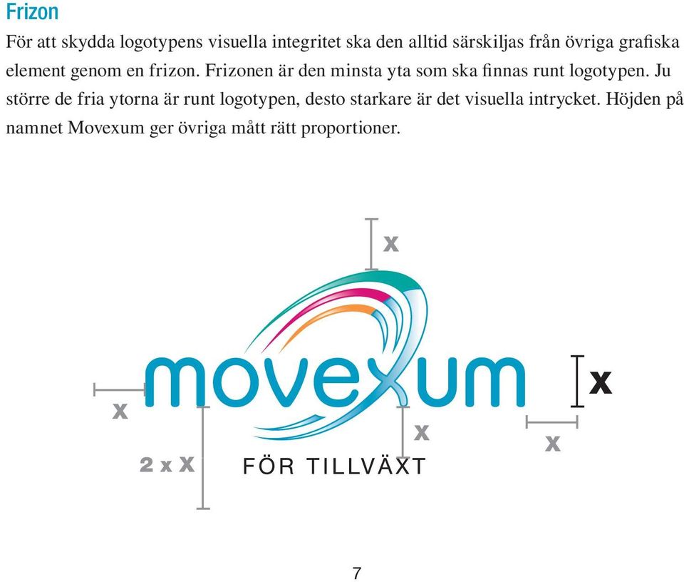 Frizonen är den minsta yta som ska finnas runt logotypen.