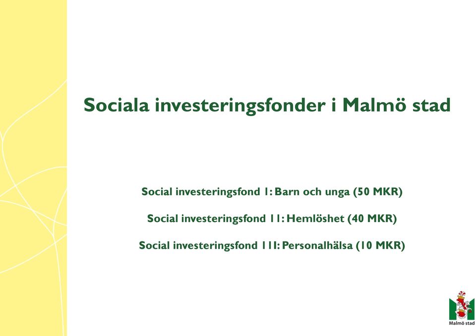 Social investeringsfond 11: Hemlöshet (40 MKR)